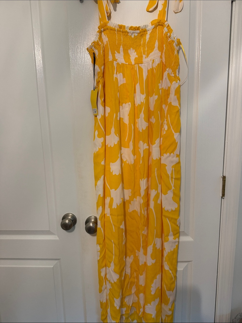 Diane Von Furstenberg for Target NEw yellow Floral Tie-Shoulder Maxi Dress - Picture 6 of 6
